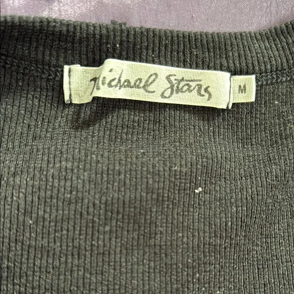 Michael Stars Womens Knit Short Sleeves V-Neck Stretch - Picture 3 of 7